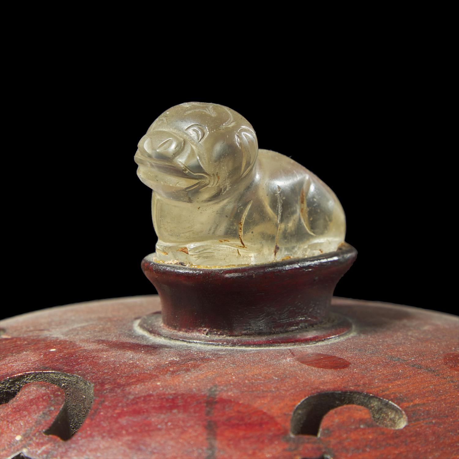 A large Chinese patinated bronze archaistic tripod censer, Ding, and wood cover, The Bronze 17th/18th Century or Earlier 清 青銅鼎式爐