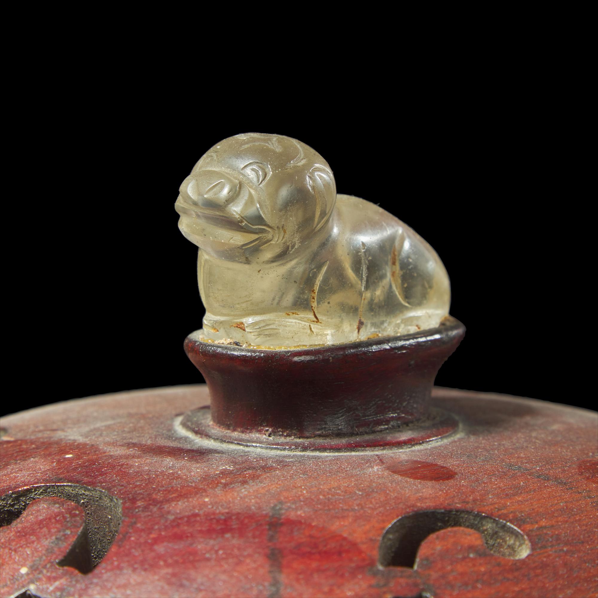 A large Chinese patinated bronze archaistic tripod censer, Ding, and wood cover, The Bronze 17th/18th Century or Earlier 清 青銅鼎式爐