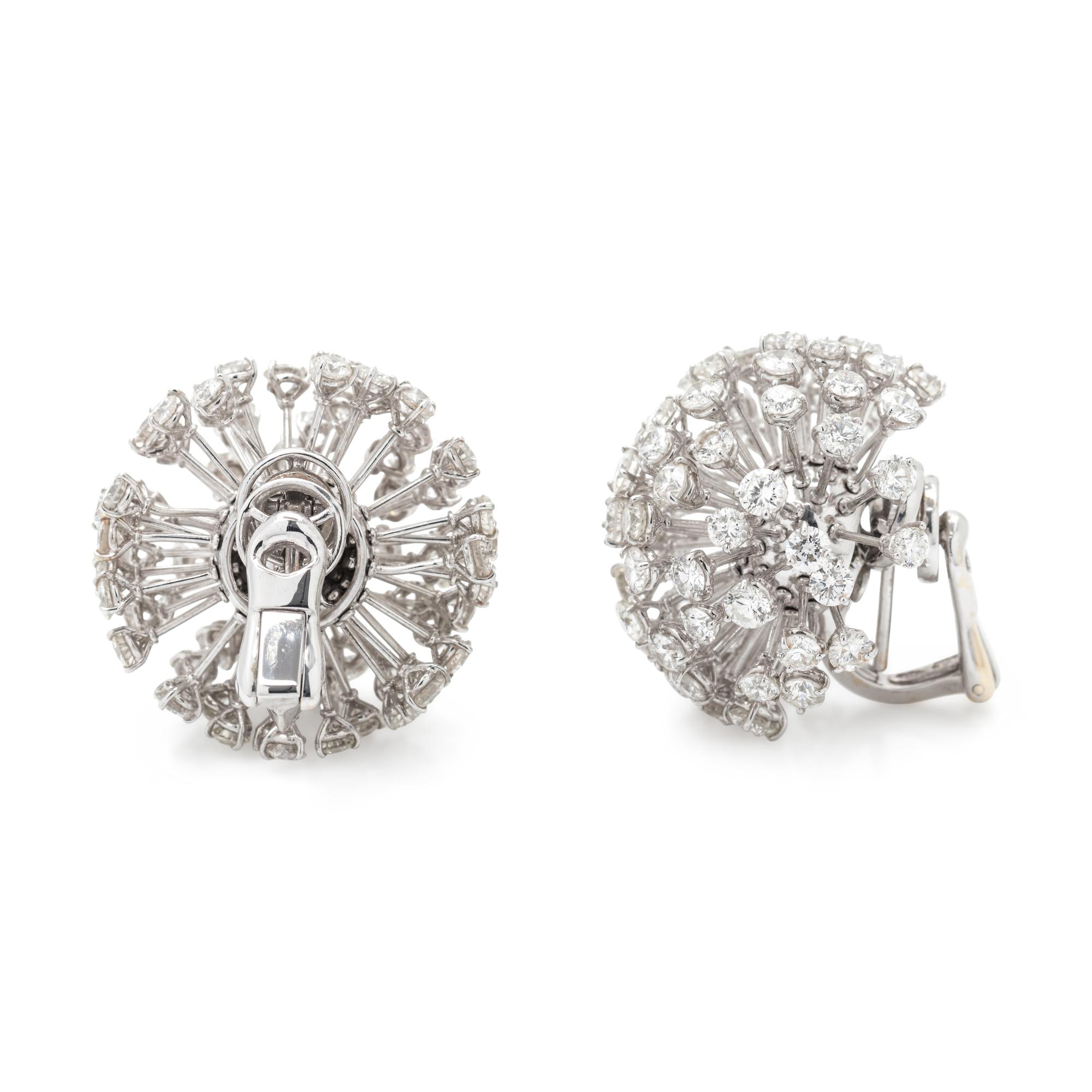 CANTAMESSA, DIAMOND 'SOFFIONI WHITE' EARCLIPS