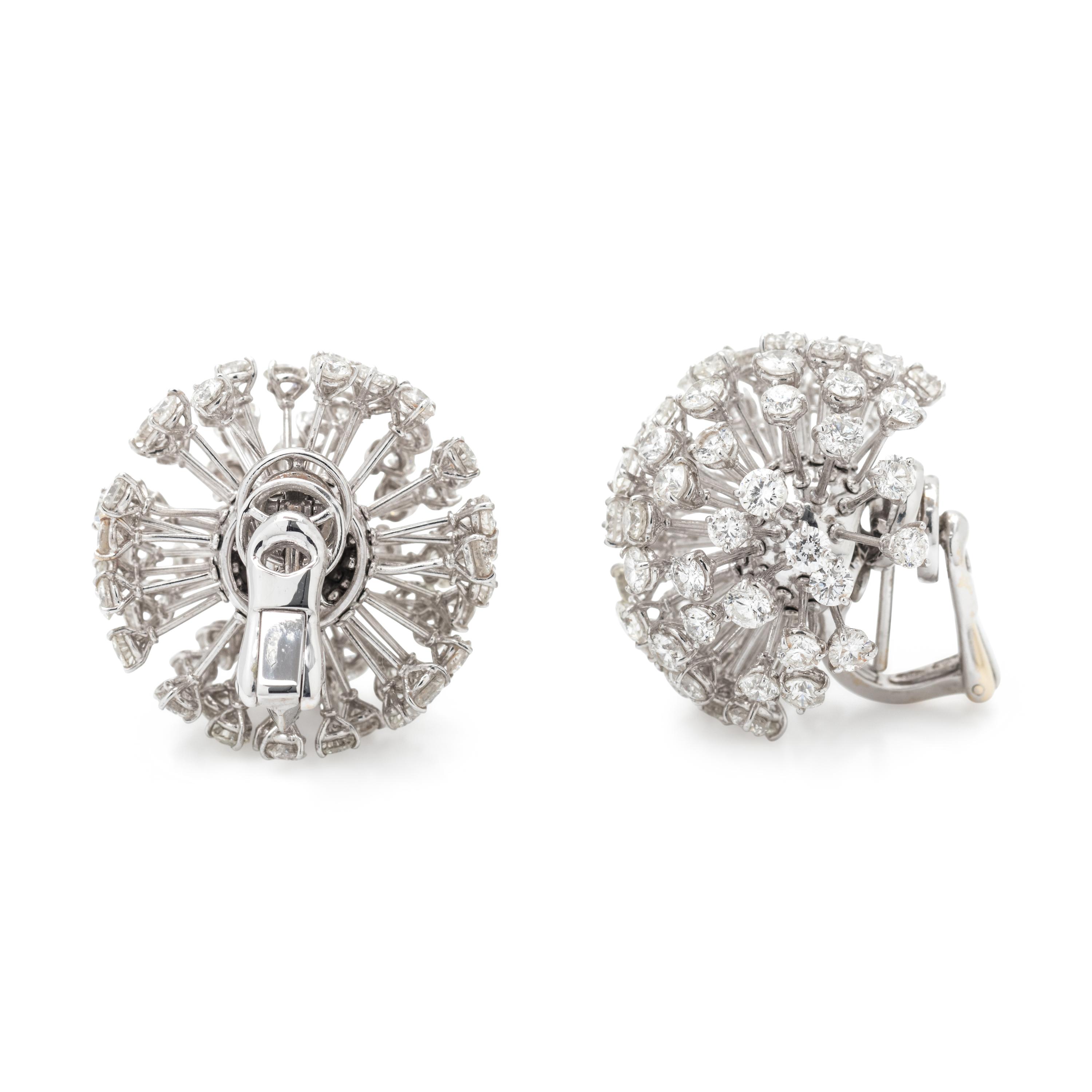 CANTAMESSA, DIAMOND 'SOFFIONI WHITE' EARCLIPS