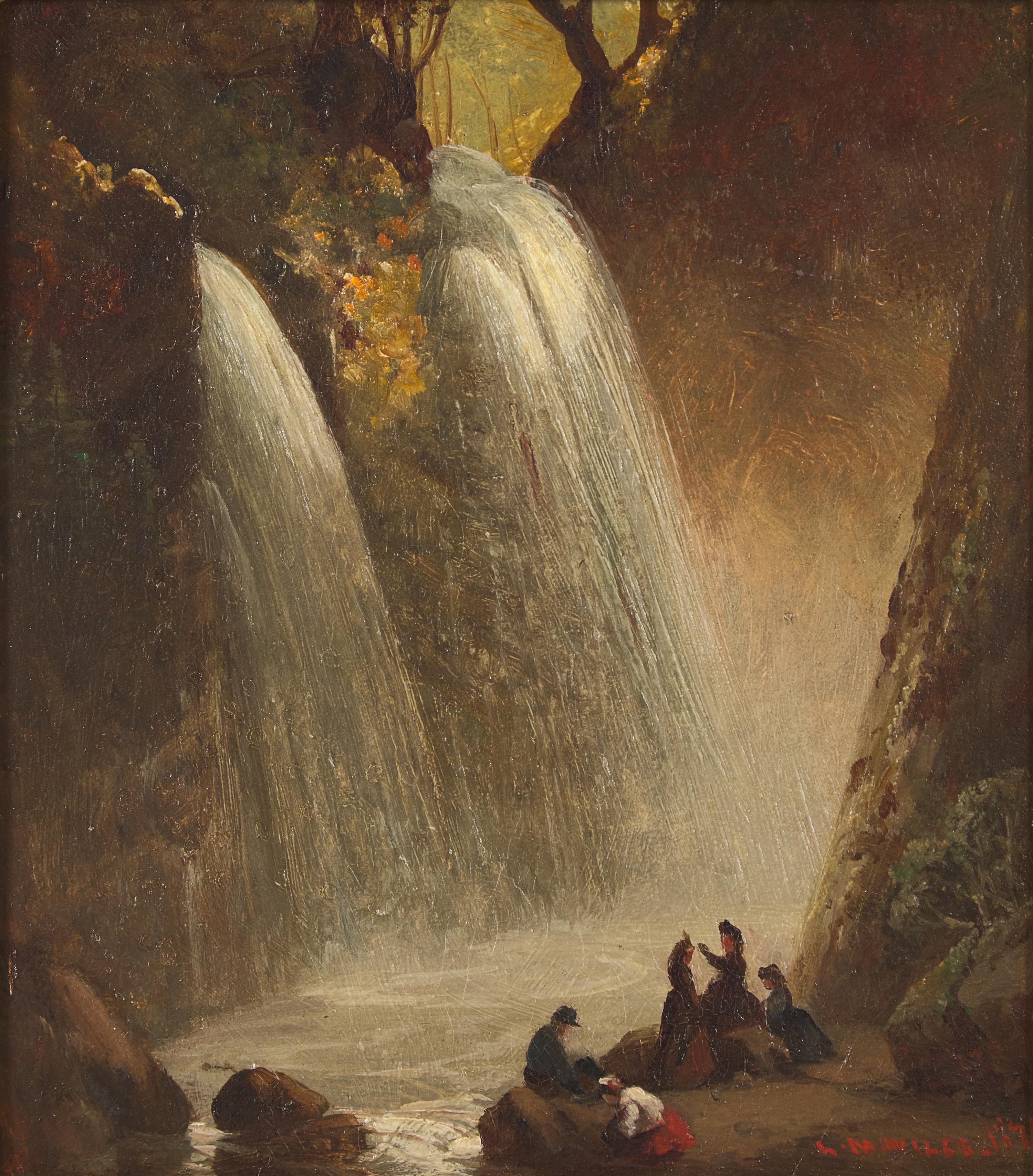 Lemuel Maynard Wiles (American, 1826–1905) — Falls of the Penetentia Canyon near Santa Clara , 1876