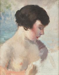 Portrait of a Woman in Profile, Looking Down