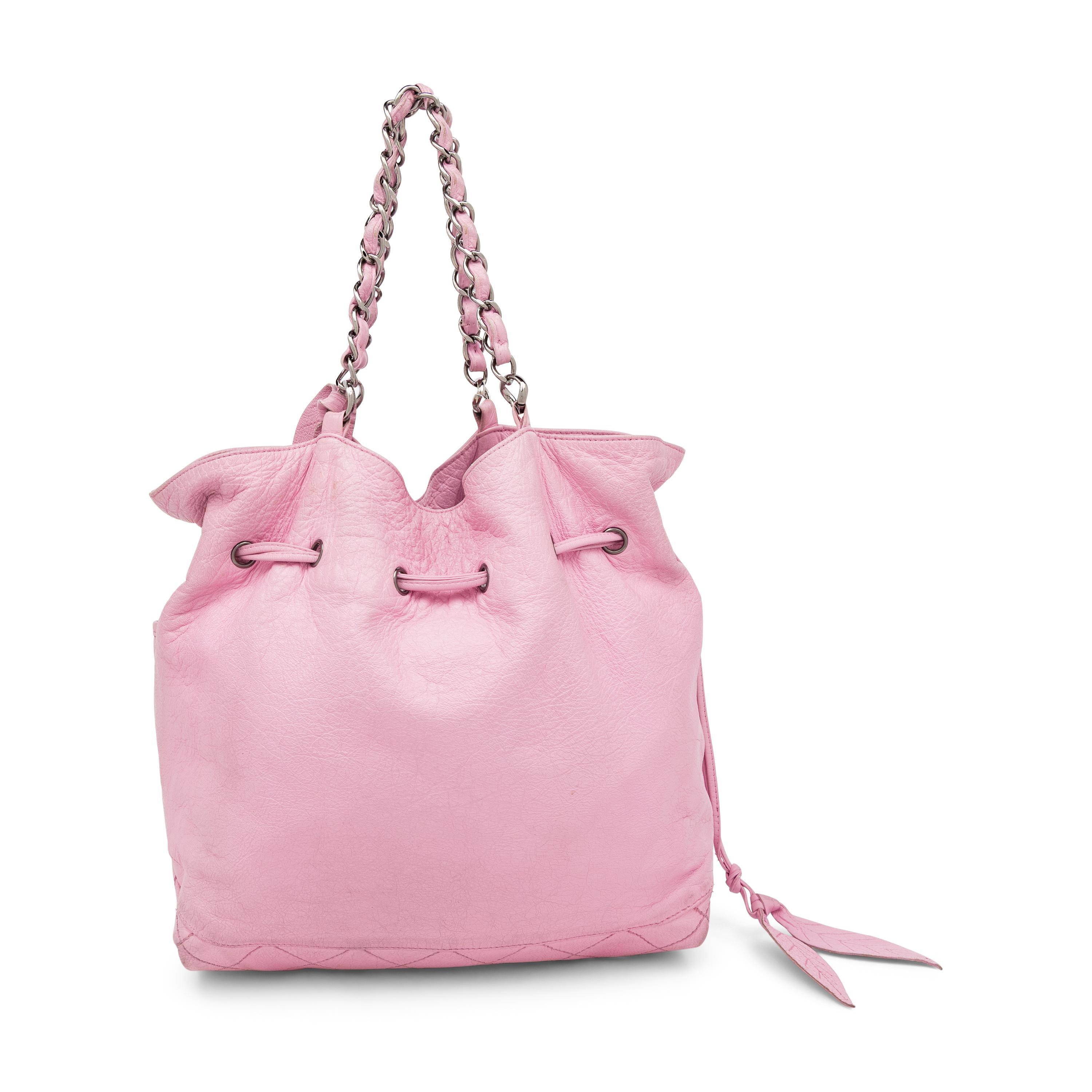 Chanel, Pink Leather Drawstring Tote