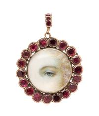 A Georgian Rose Gold Lover's Eye and Paste Pendant, 6.95 dwts.