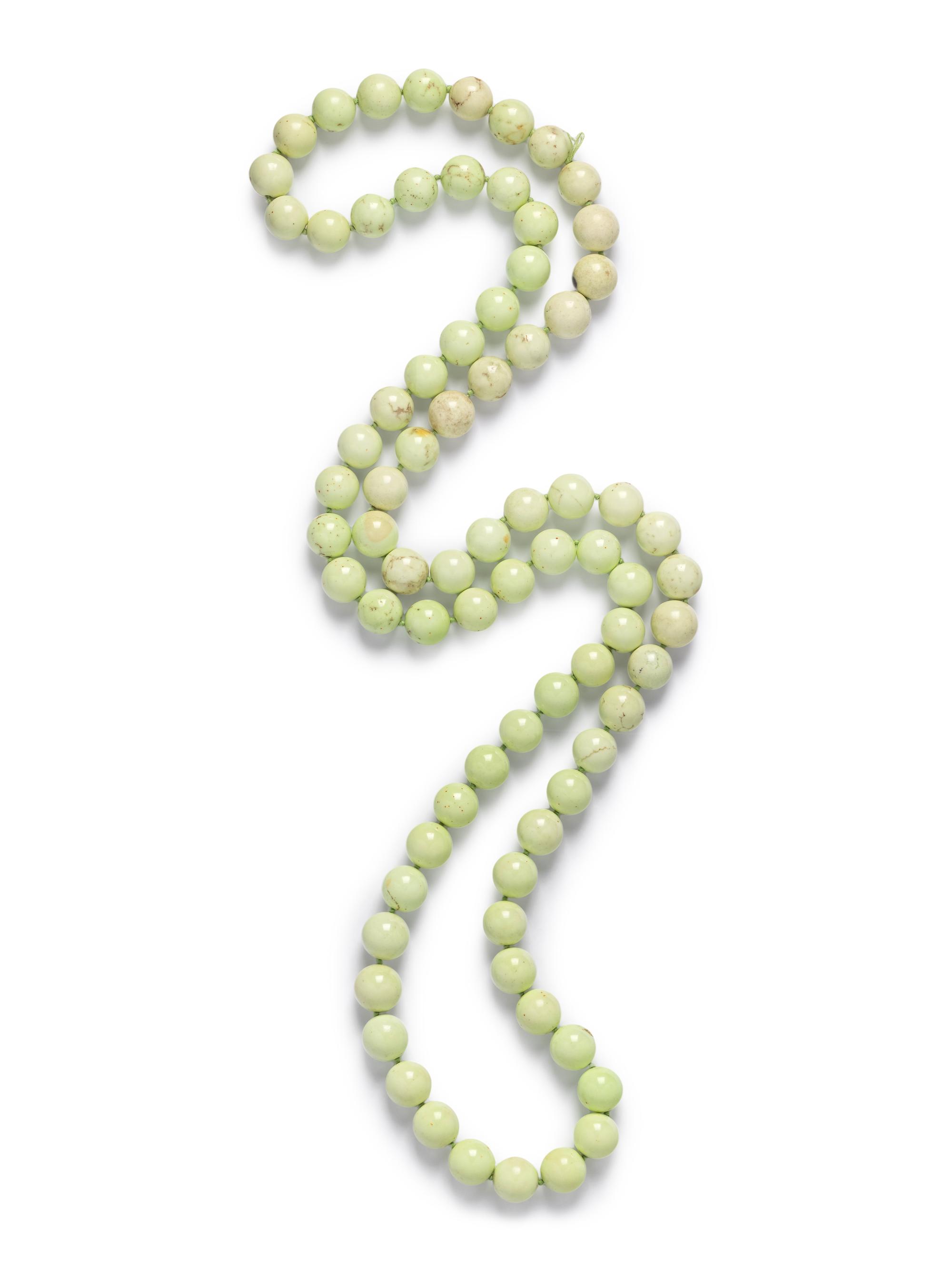CITRON CHRYSOPRASE BEAD NECKLACE