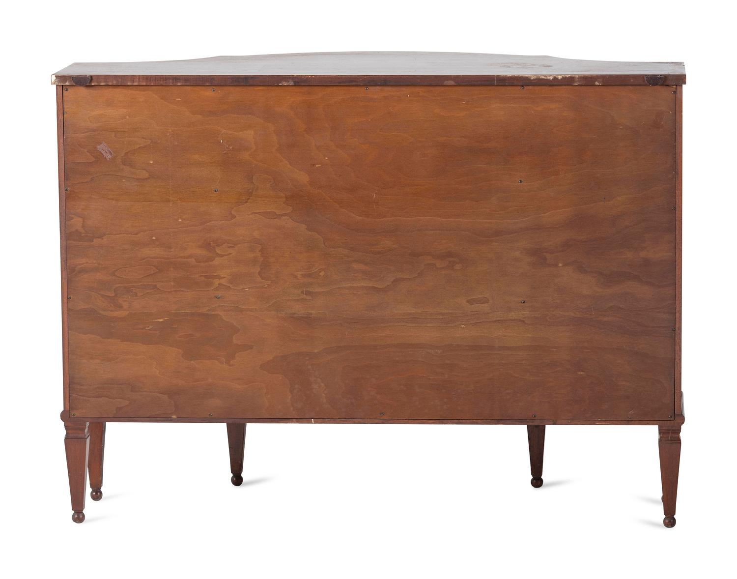 An English Mahogany, Satinwood and Porcelain-Mounted Console Cabinet