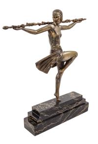 A French Bronze Figure, Pierre Le Faguays (1892-1935) Height 22 1/4 x width 19 3/4 inches.