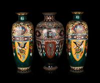 Three Japanese Cloisonné Vases