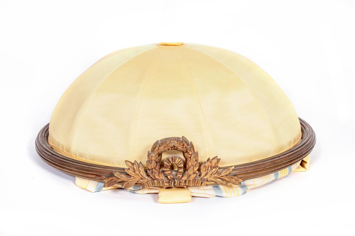 A Louis XVI Style Gilt Metal and Silk Bed Crown — 19TH/20TH CENTURY