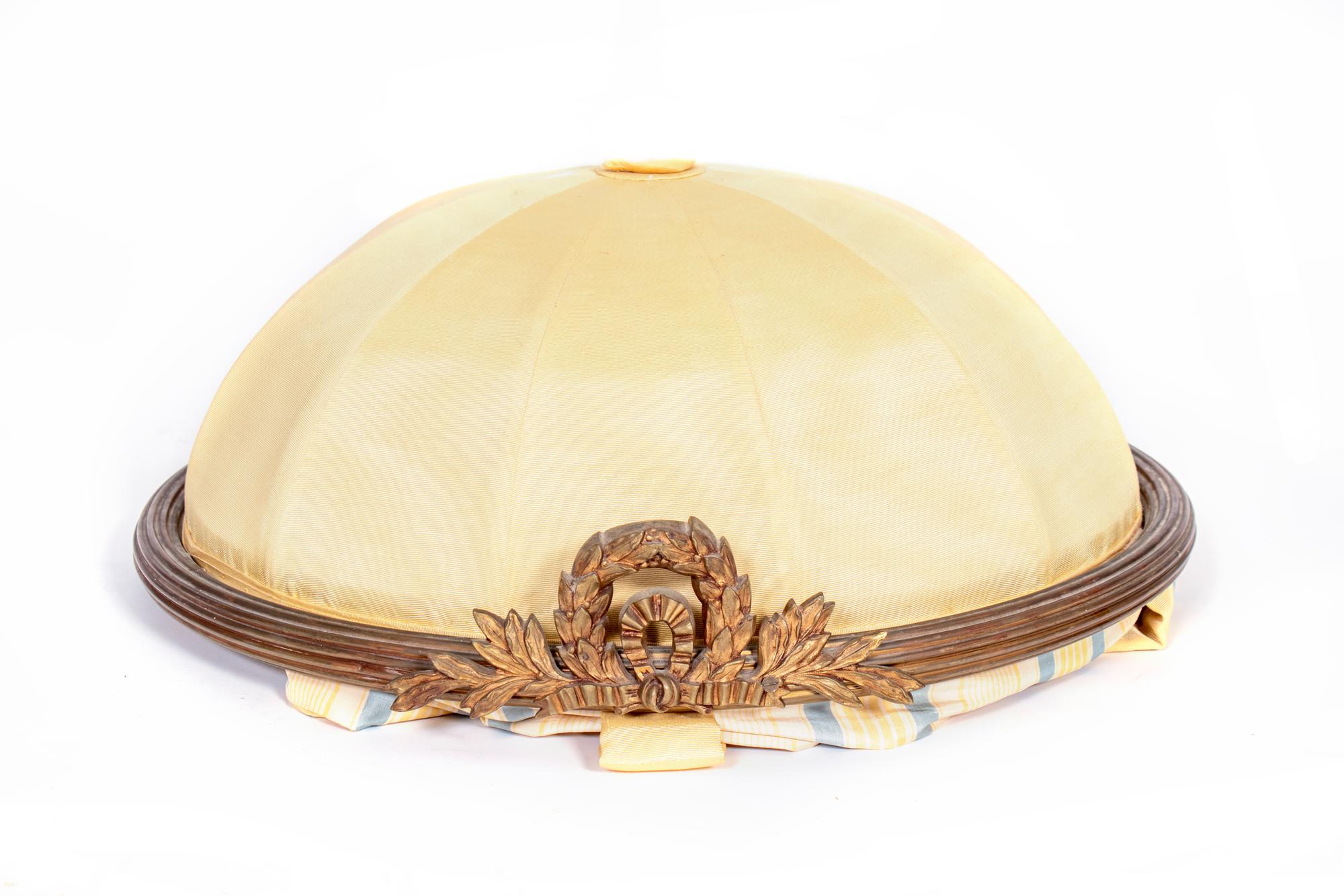 A Louis XVI Style Gilt Metal and Silk Bed Crown — 19TH/20TH CENTURY