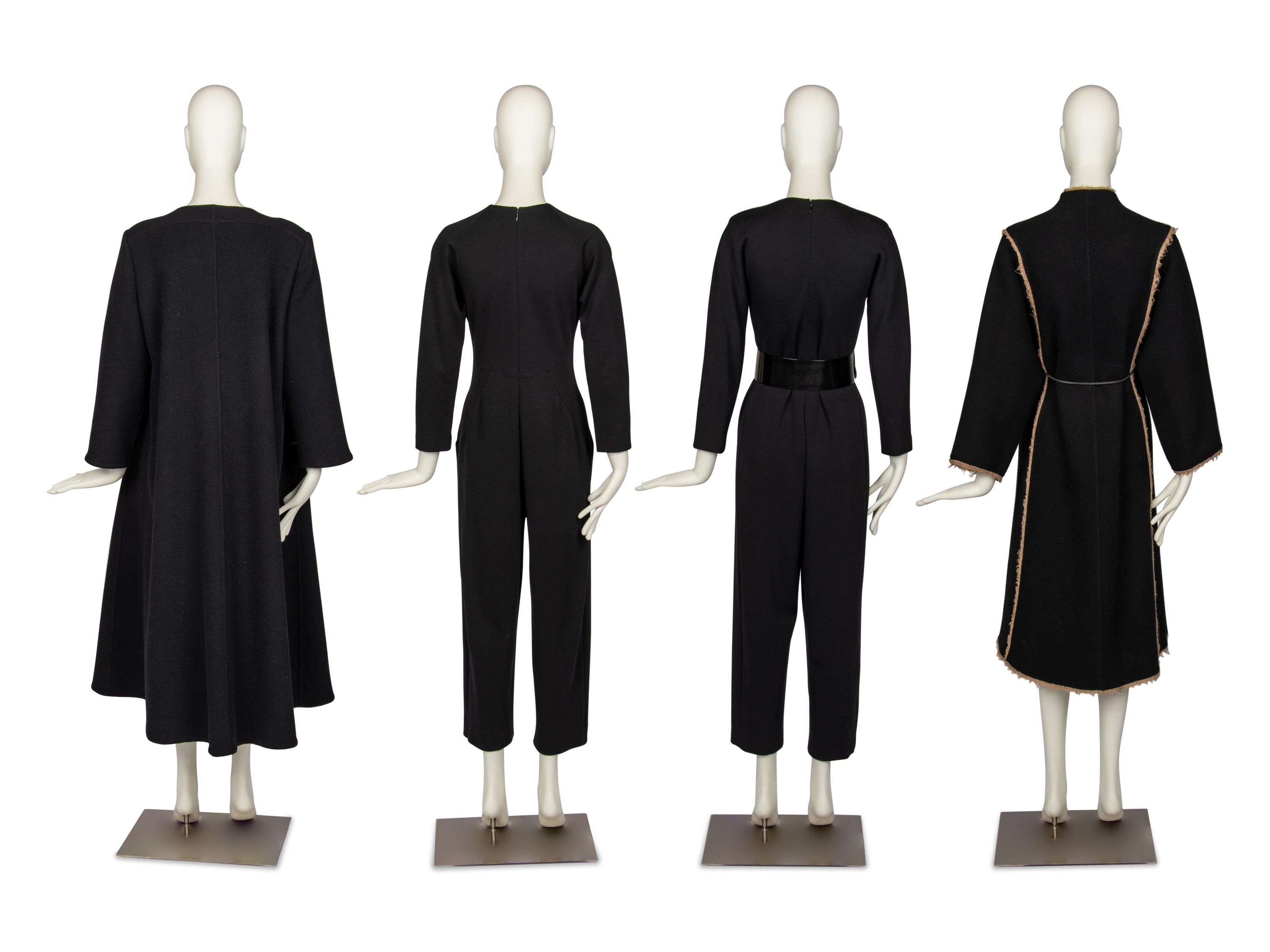 Four Geoffrey Beene Items: Two Coats & Two Jumpsuits, 1980-90s