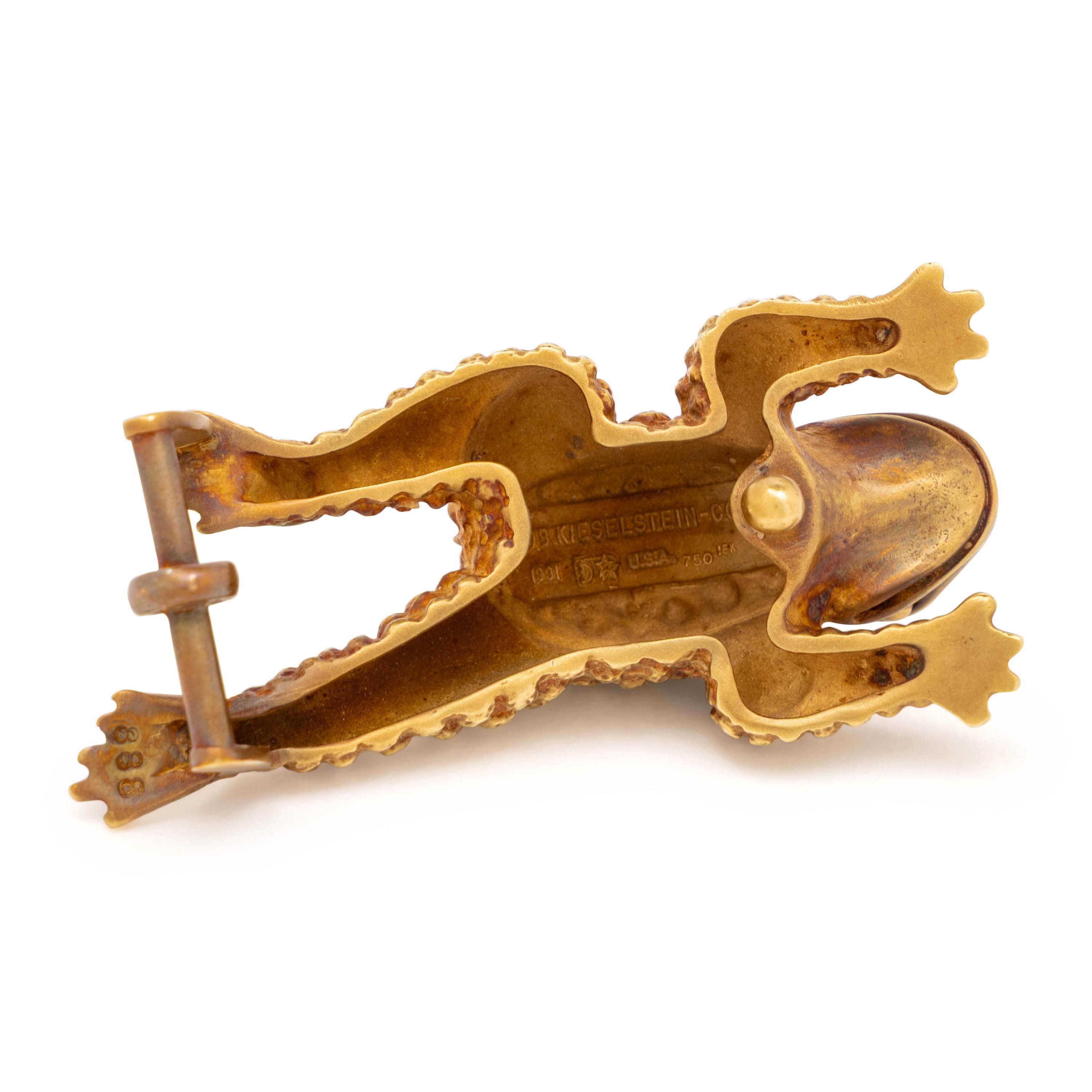 Kieselstein-Cord, 18k Gold Frog Buckle & Two Interchangeable Belts