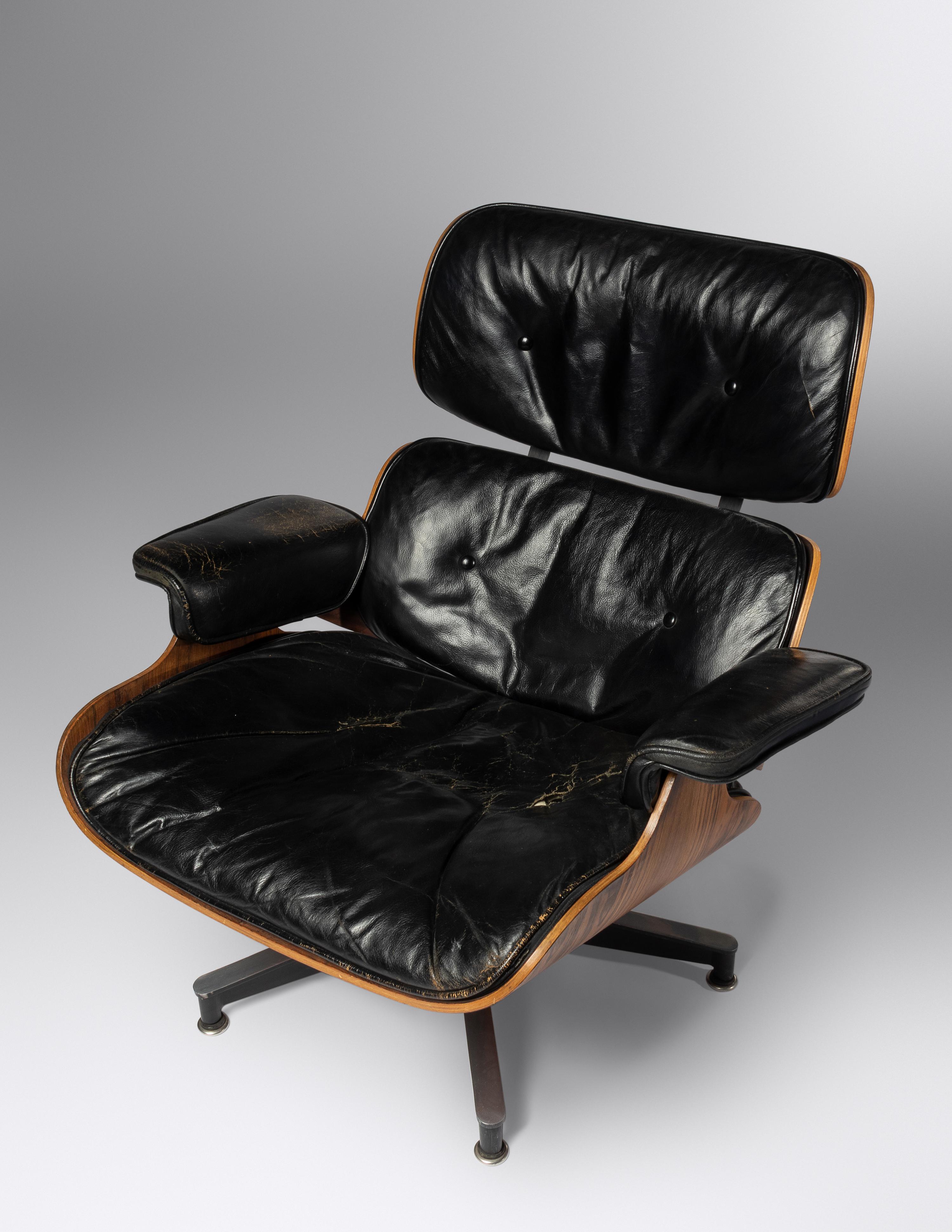 Lounge Chair and Ottoman, c. 1956 model 670 and model 671 Herman Miller, USA