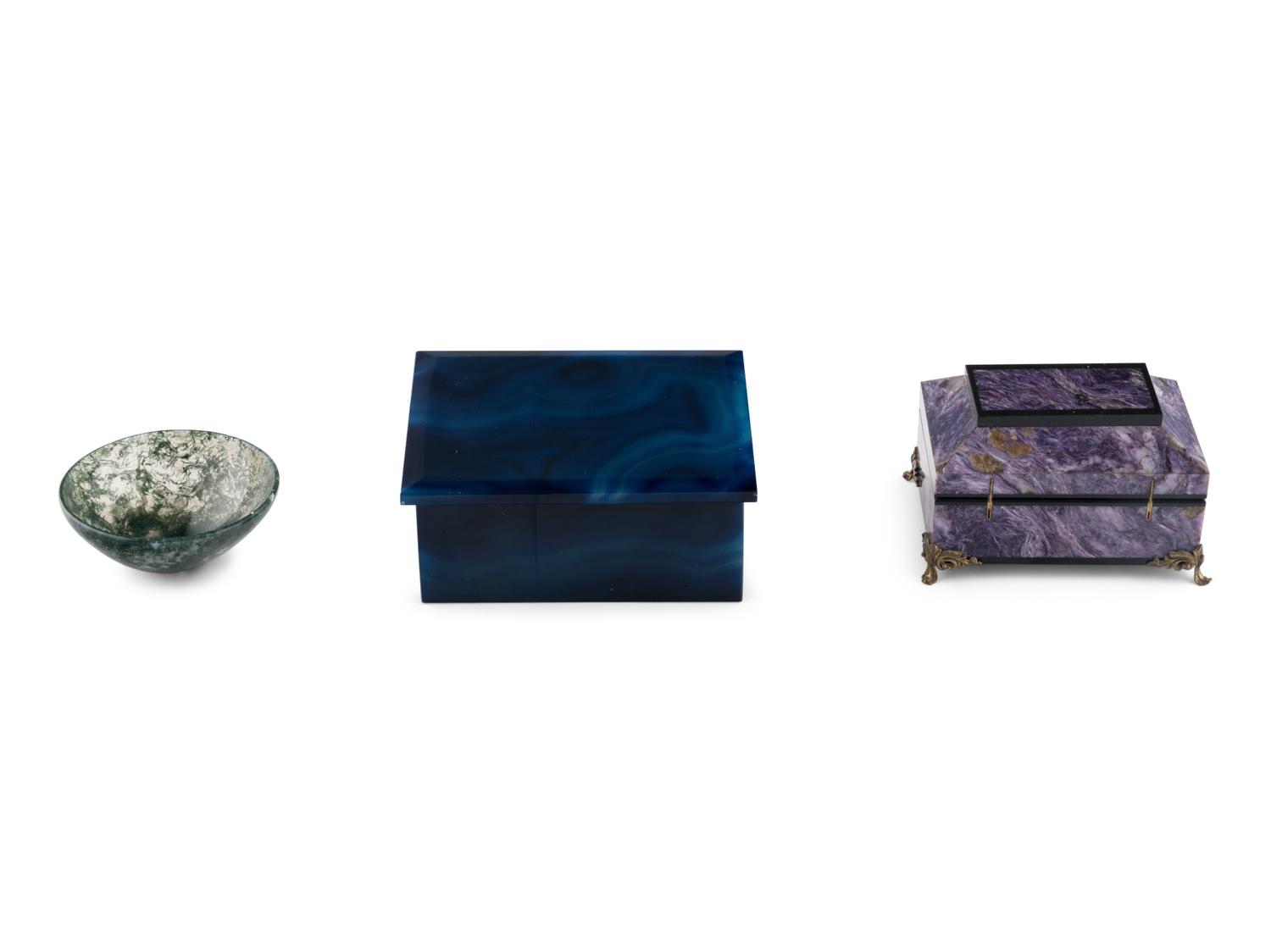 Three Hardstone Table Articles