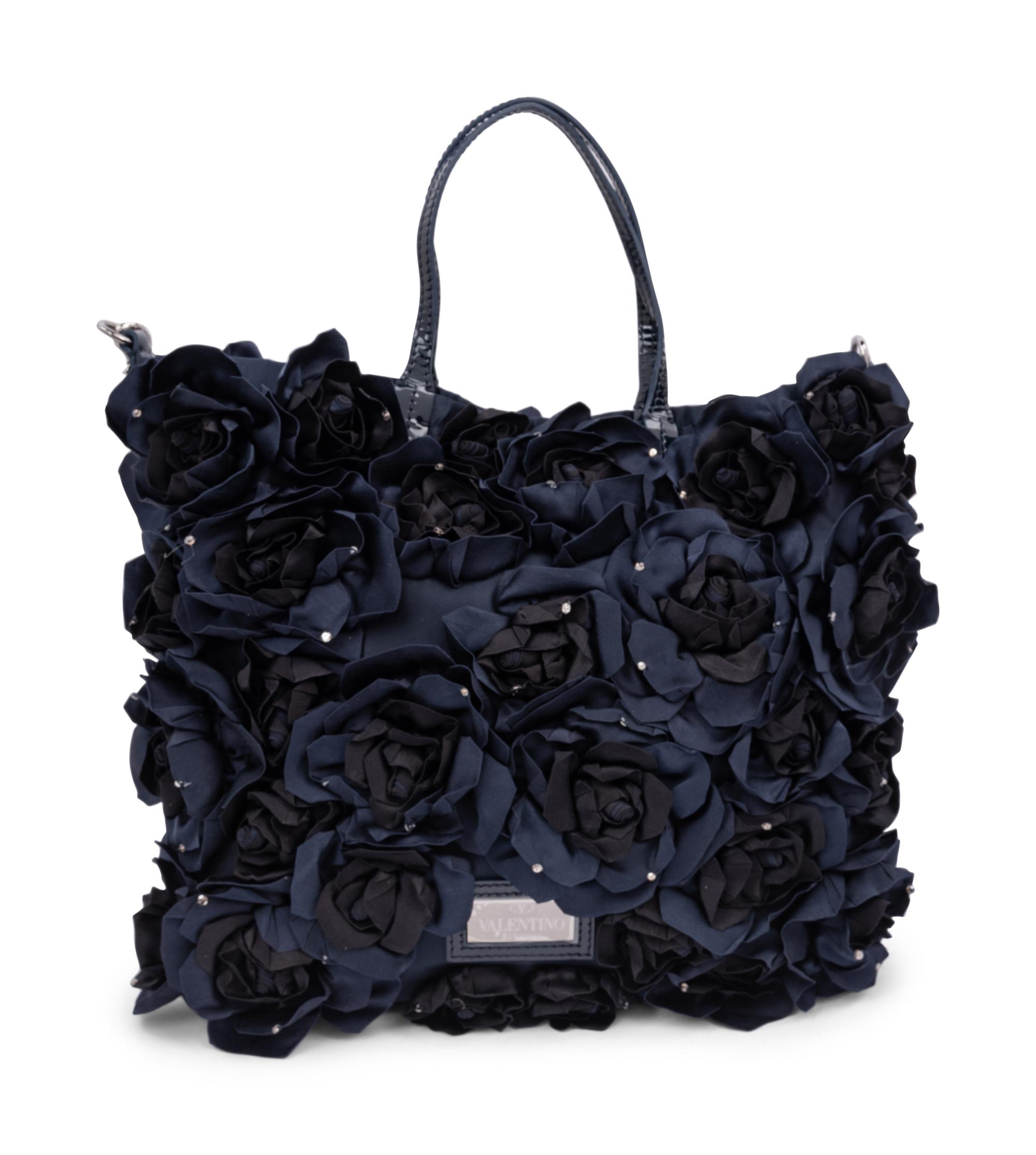 Black Valentino Floral Tote, 2010-20s