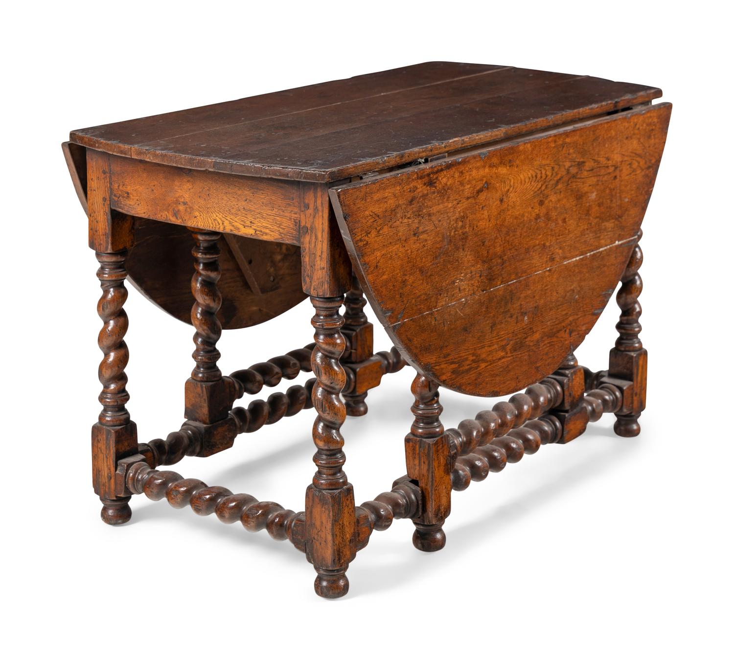 A William and Mary Style Oak Drop-Leaf Table