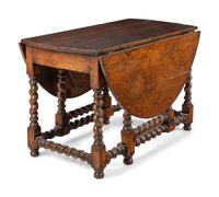 A William and Mary Style Oak Drop-Leaf Table