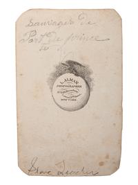 [SLAVERY & ABOLITION]. ALMAN, L., photographer. CDV of the 8 Haitian men and women executed for cannibalism in Port-au-Prince on 13 February 1864. New York: ca 1864.