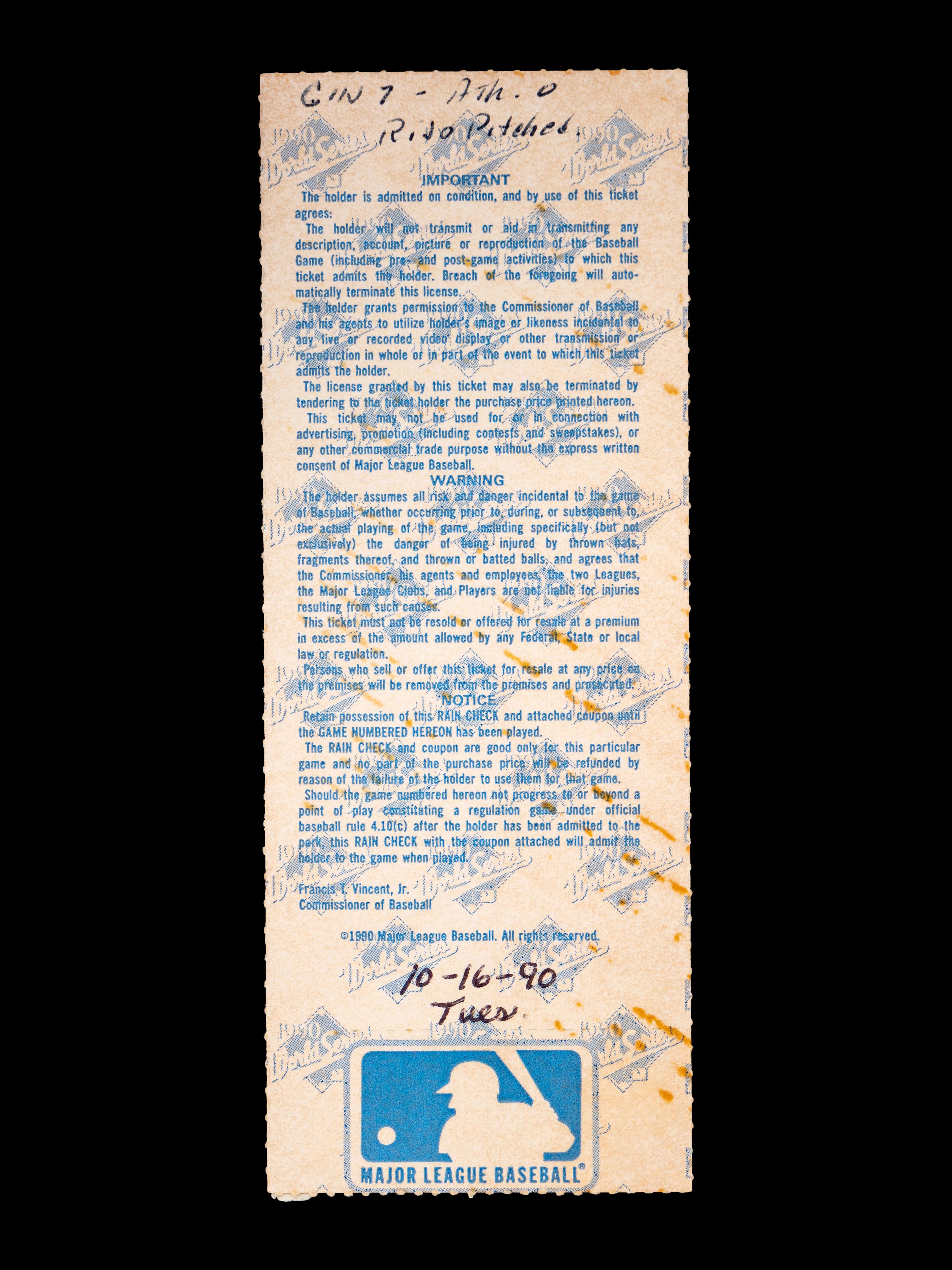 A Group of 1970s Cincinnati Reds Pete Rose Riverfront Stadium Ephemera (Including National League Playoffs, World Series),