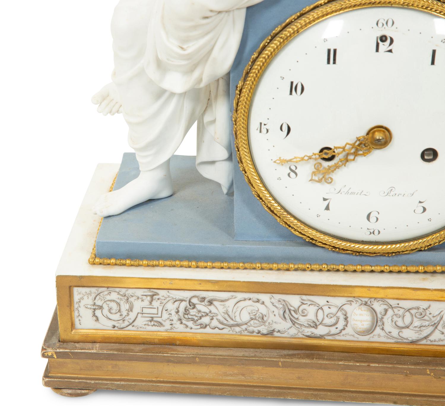 A Louis XVI Duc d'Angoulême Paris Porcelain Mantel Clock