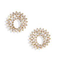 YELLOW GOLD AND DIAMOND SWIRL EARRING