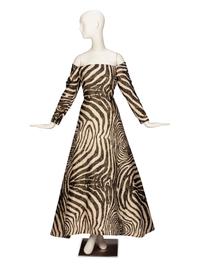 Scaasi, Zebra-Print Evening Gown