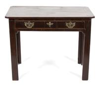 A William & Mary Style Inlaid Mahogany Table Height 34 x width 23 x depth 33 inches. — 18TH CENTURY
