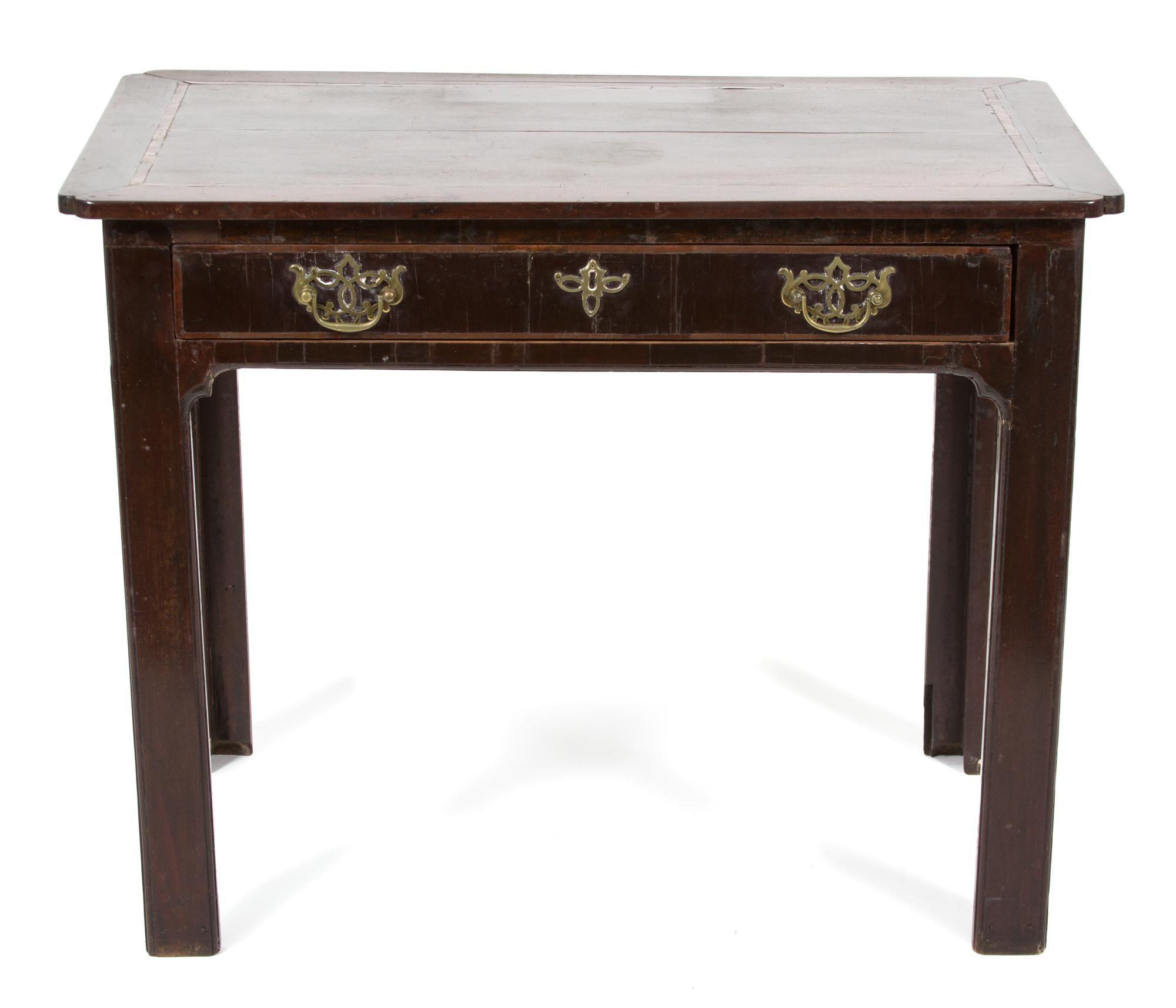 A William & Mary Style Inlaid Mahogany Table Height 34 x width 23 x depth 33 inches. — 18TH CENTURY