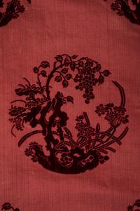 A Crimson Ground Cut Velvet Silk Lady's Informal Robe