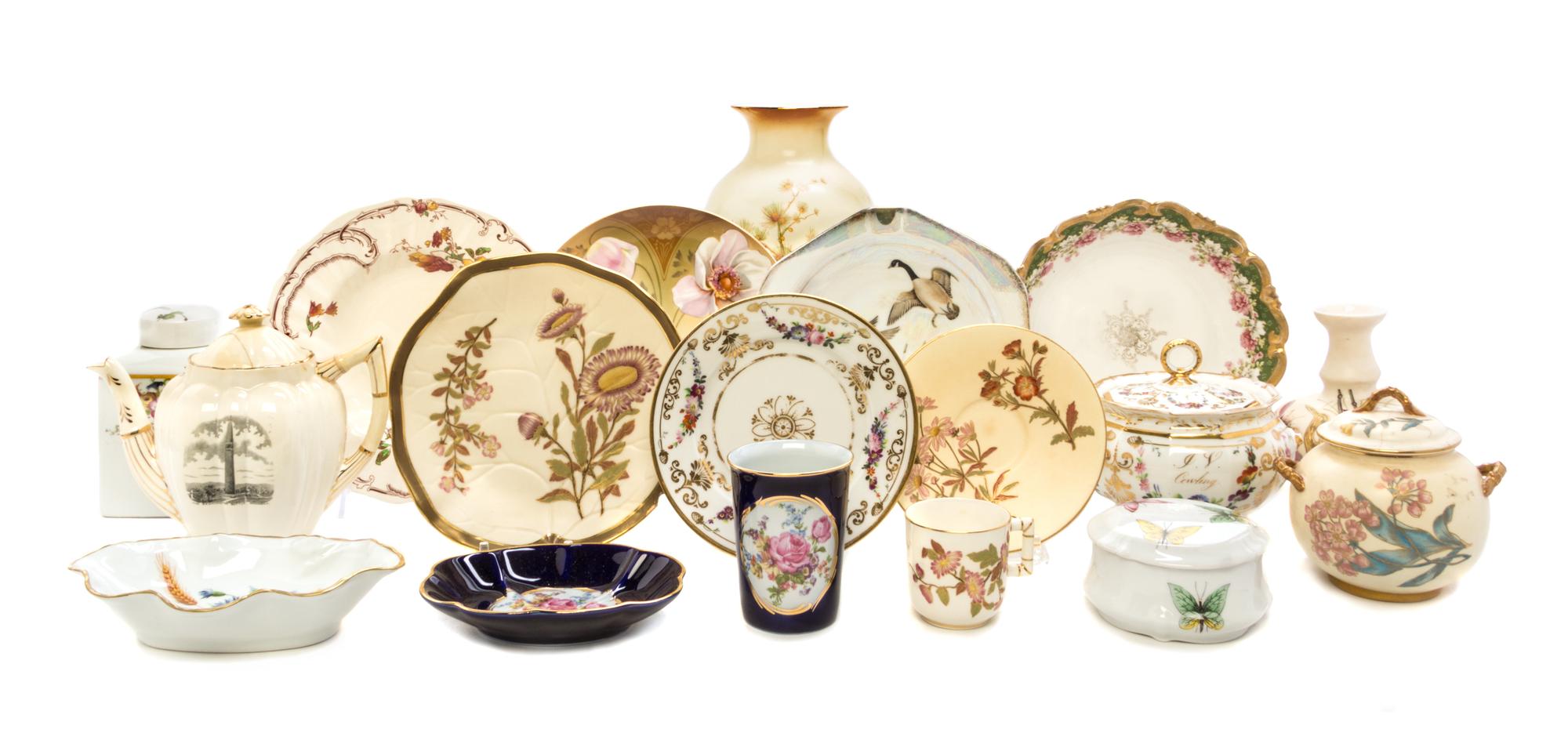 A Collection of Porcelain Articles Height of tallest 11 inches.