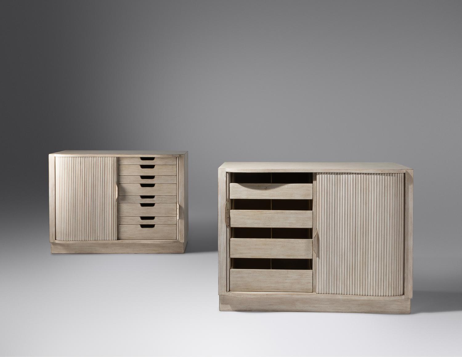Pair of Tambour Cabinets Dunbar, USA