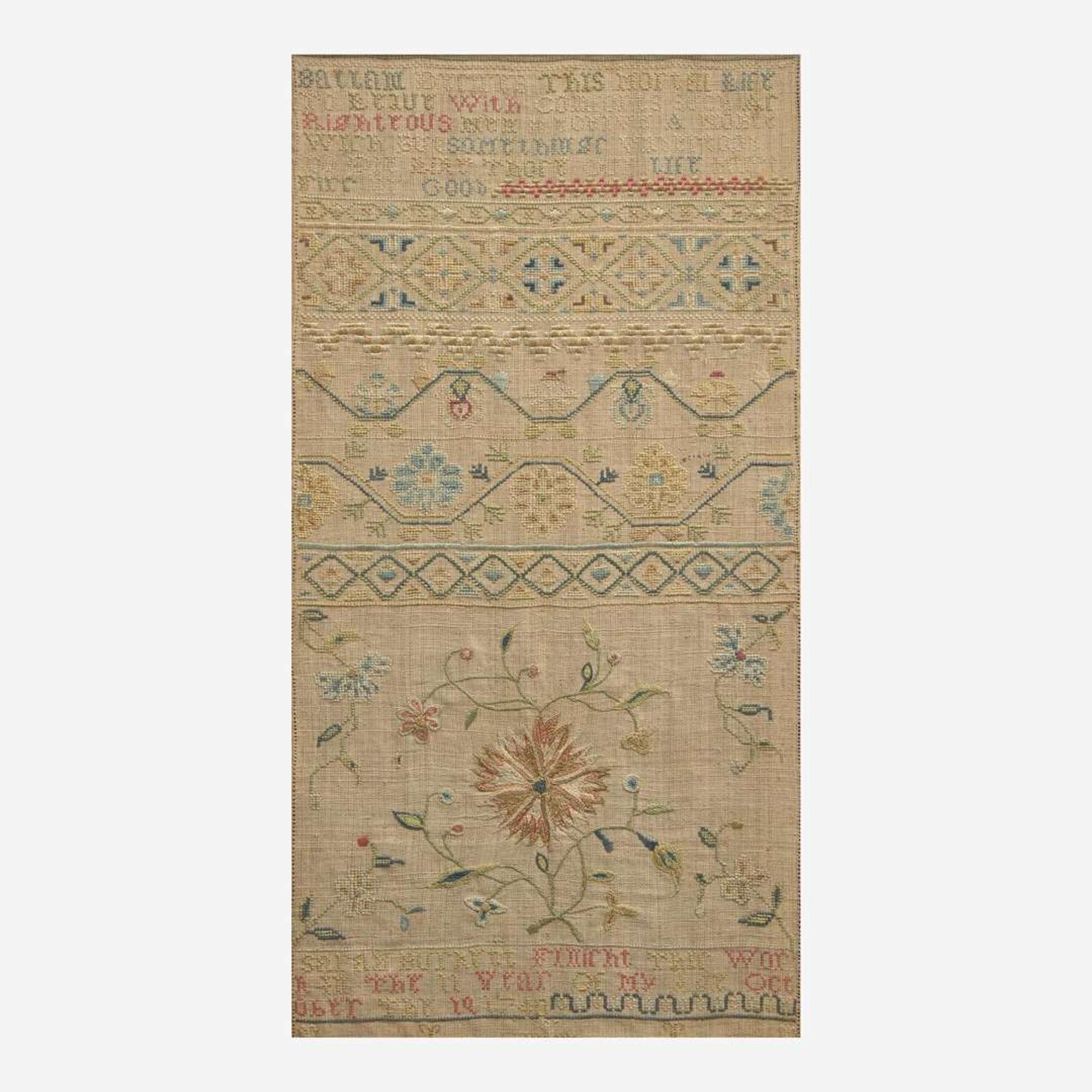 Two English or American needlework samplers 18th / early 19th century