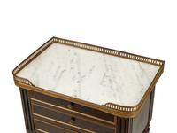 A Pair of Louis XVI Style Mahogany Marble-Top Side Tables