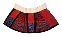 A Chinese Red Ground Embroidered Silk Skirt Length 36 inches. — 19TH CENTURY