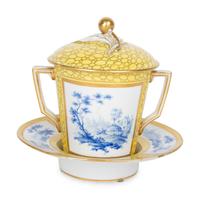 A Sèvres Style Porcelain Covered Cup and Undertray — 20TH CENTURY