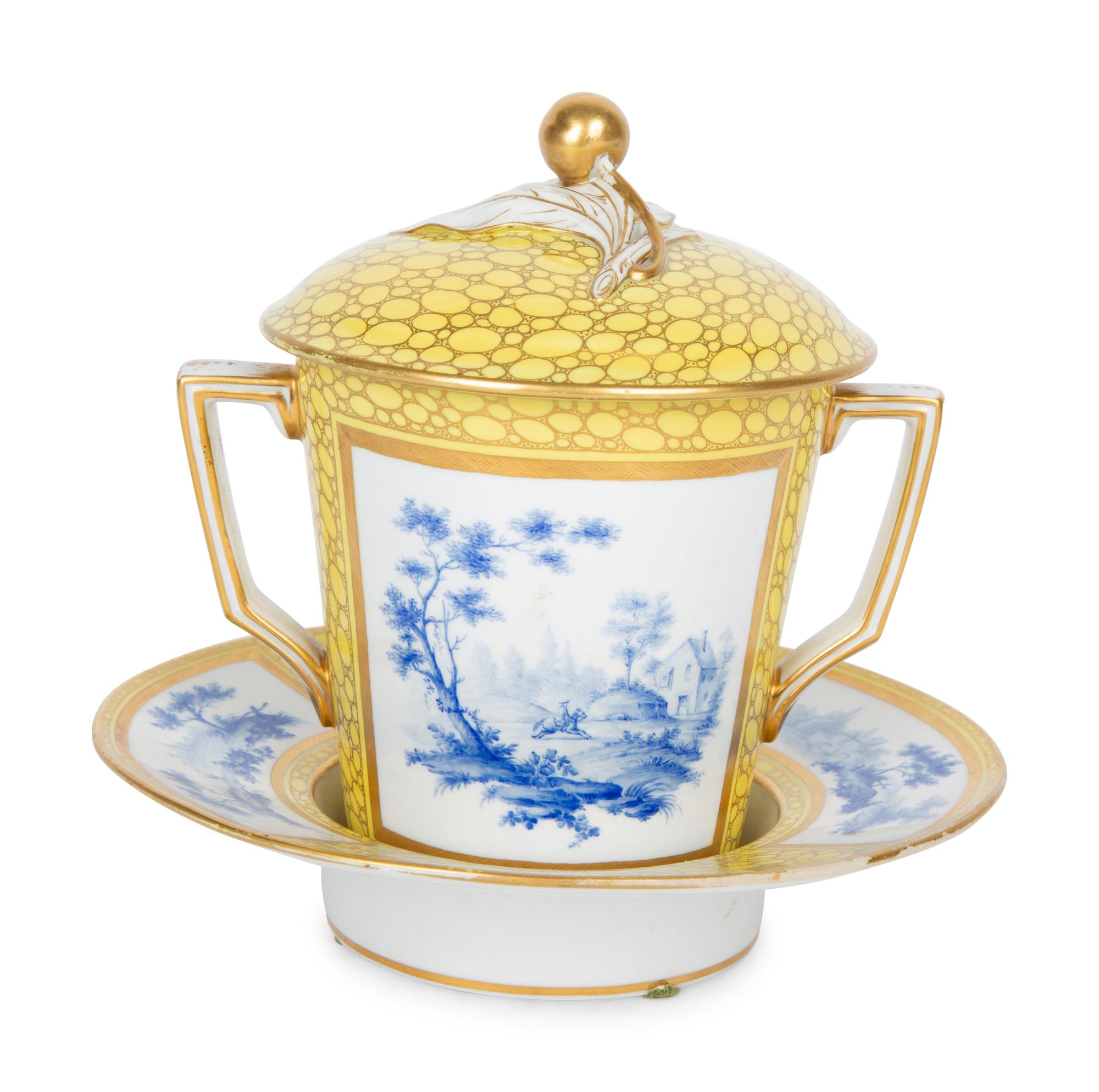 A Sèvres Style Porcelain Covered Cup and Undertray — 20TH CENTURY