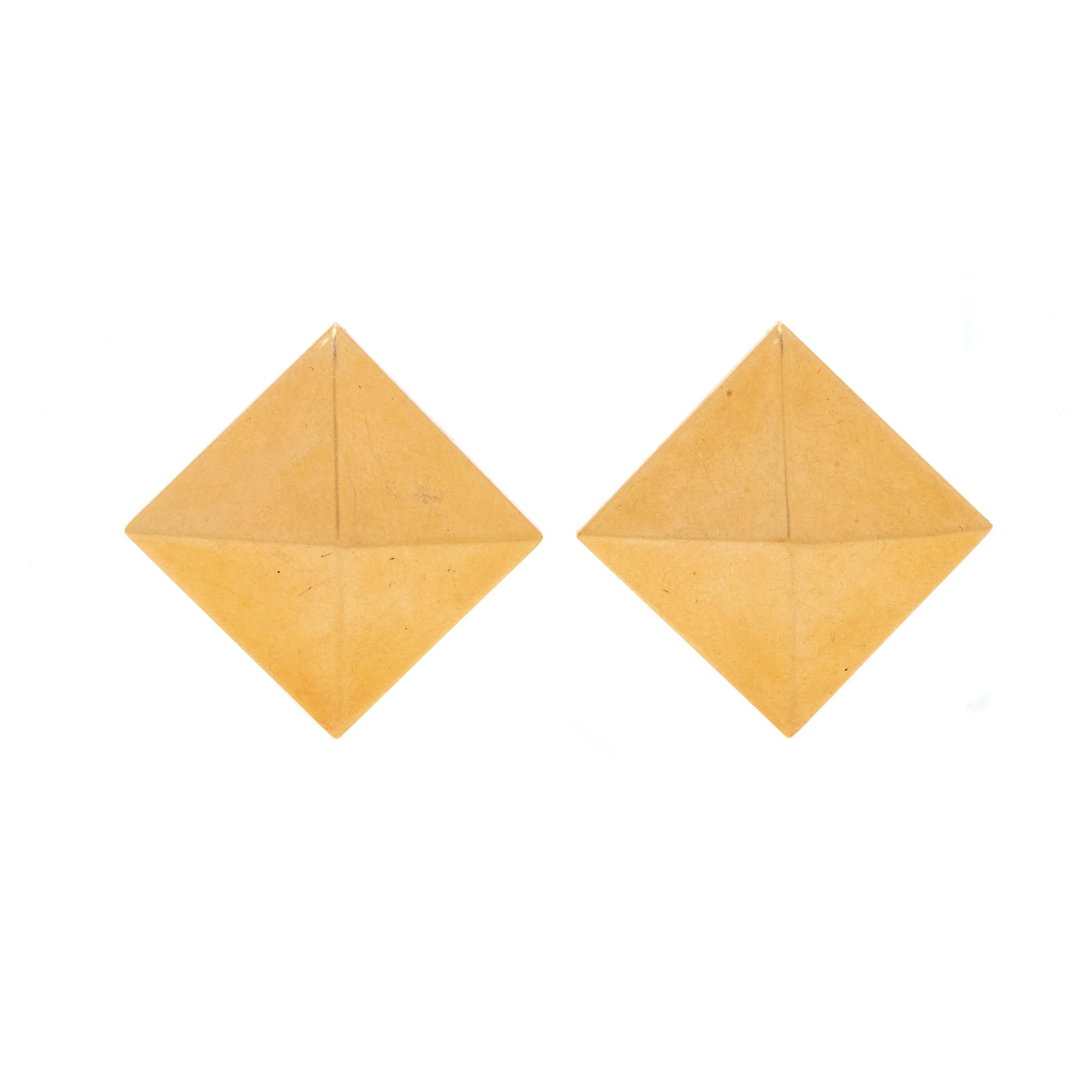 TIFFANY & CO., YELLOW GOLD EARCLIPS
