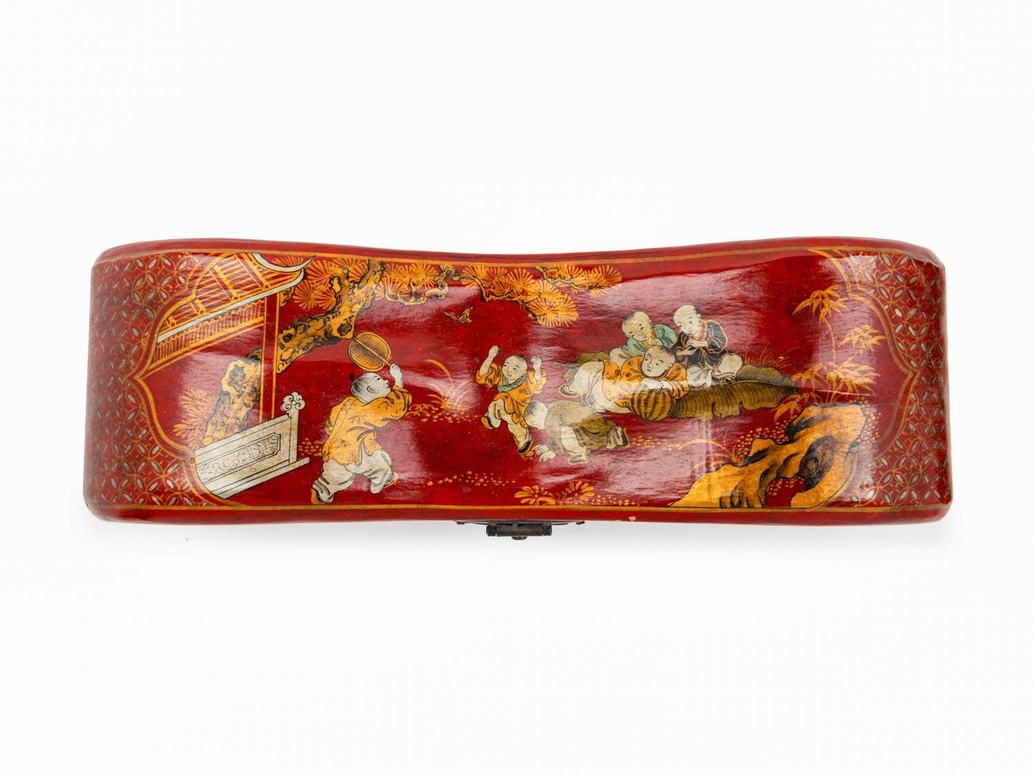 A Chinese Export Red Lacquer Side Table