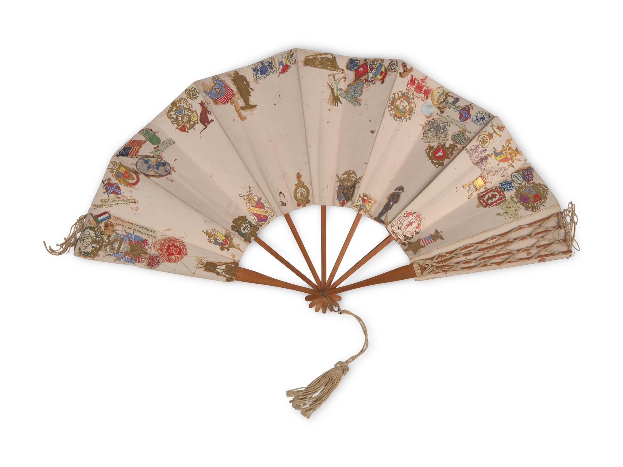 A Decoupaged Souvenir Fan of University of Pennsylvania and Philadelphia Interest, Circa 1910