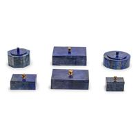 A Group of Six Lapis Lazuli Boxes with Covers