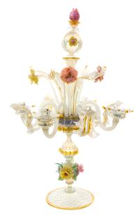 A Venetian Glass Four-Light Candelabrum Height 27 inches. — 19TH CENTURY