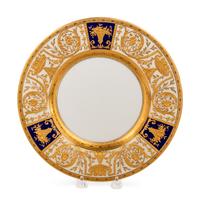 A Set of Twelve Gilt-Decorated Porcelain Service Plates