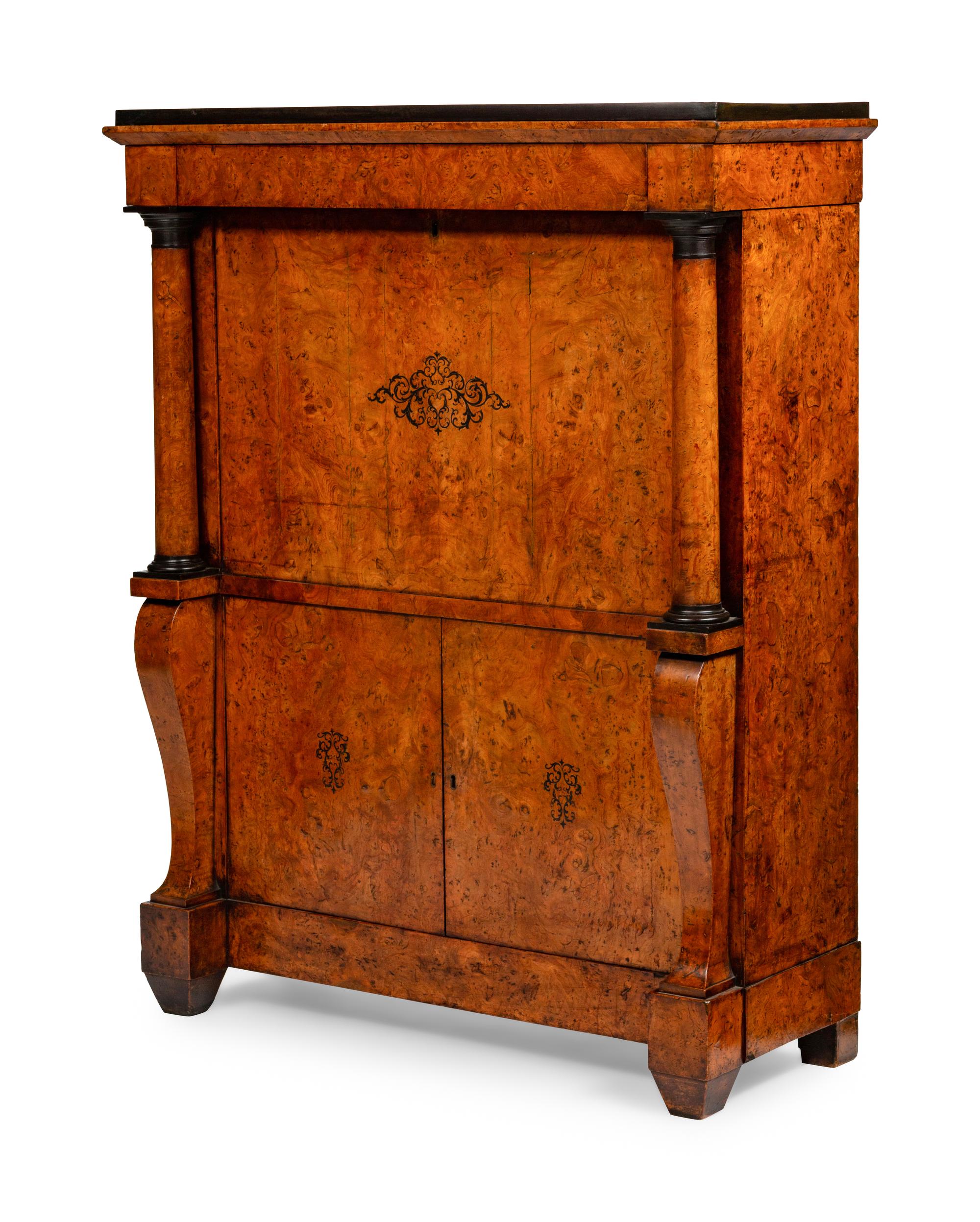 A French Burled Walnut Secretaire a Abattant — 19TH CENTURY