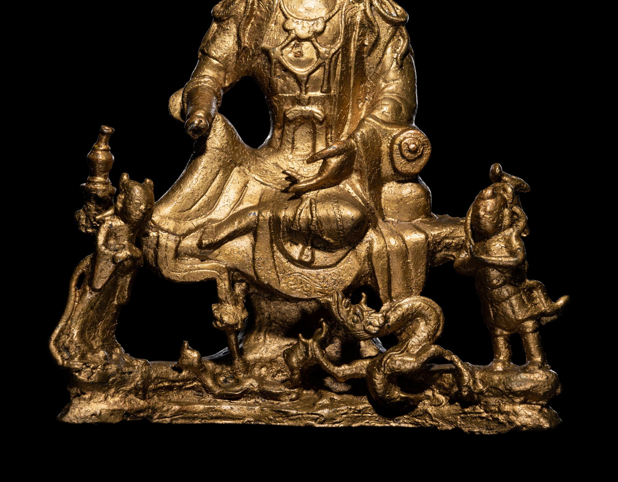 A Gilt Bronze Figure of Guanyin