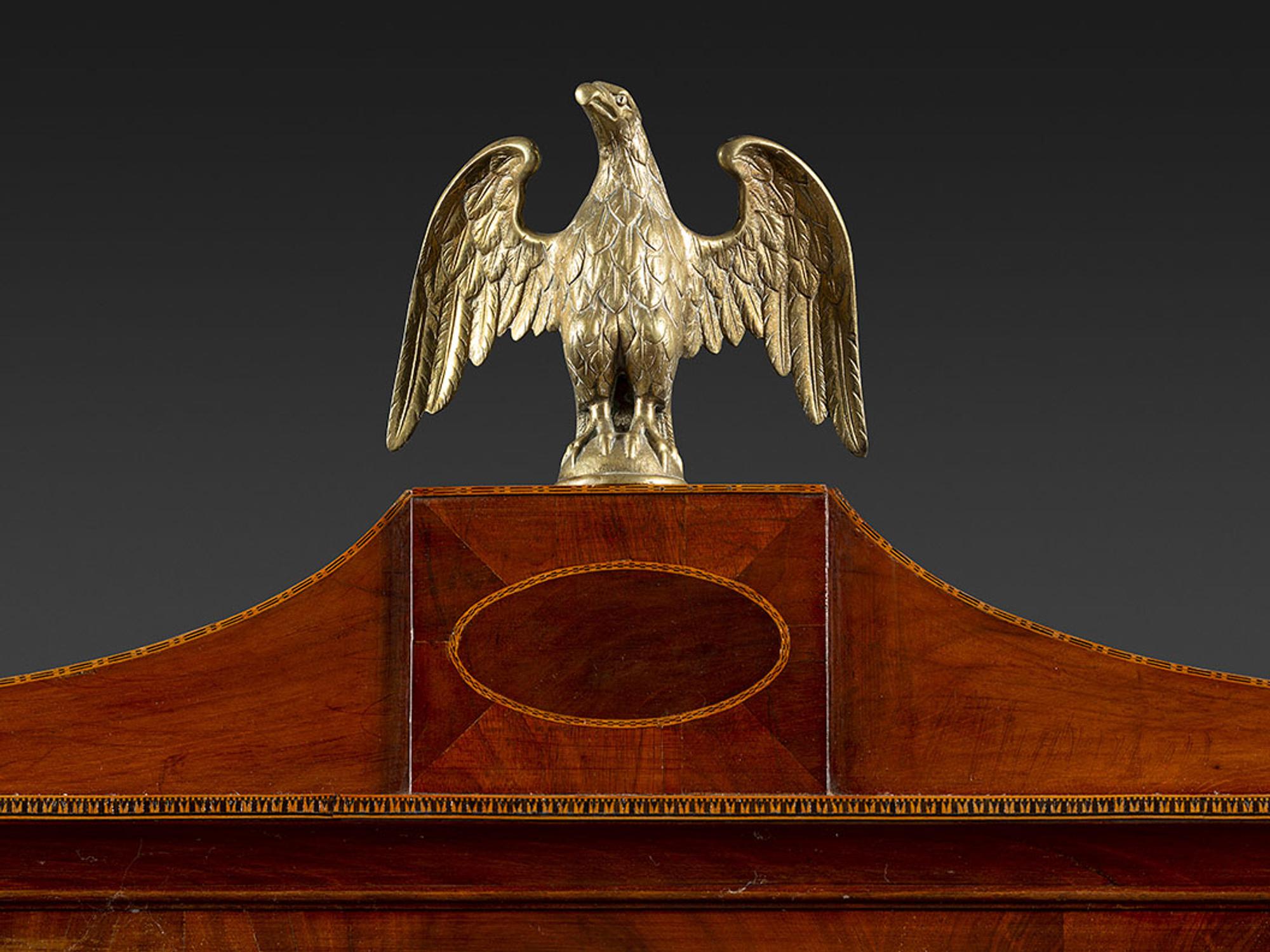 A Federal Inlaid Mahogany Secretary Bookcase