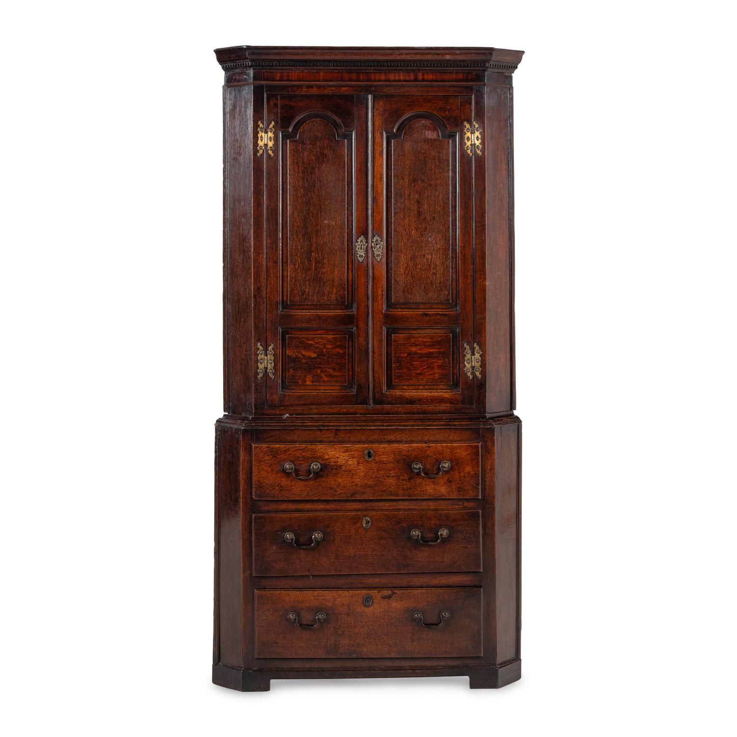 An English Oak Corner Cabinet