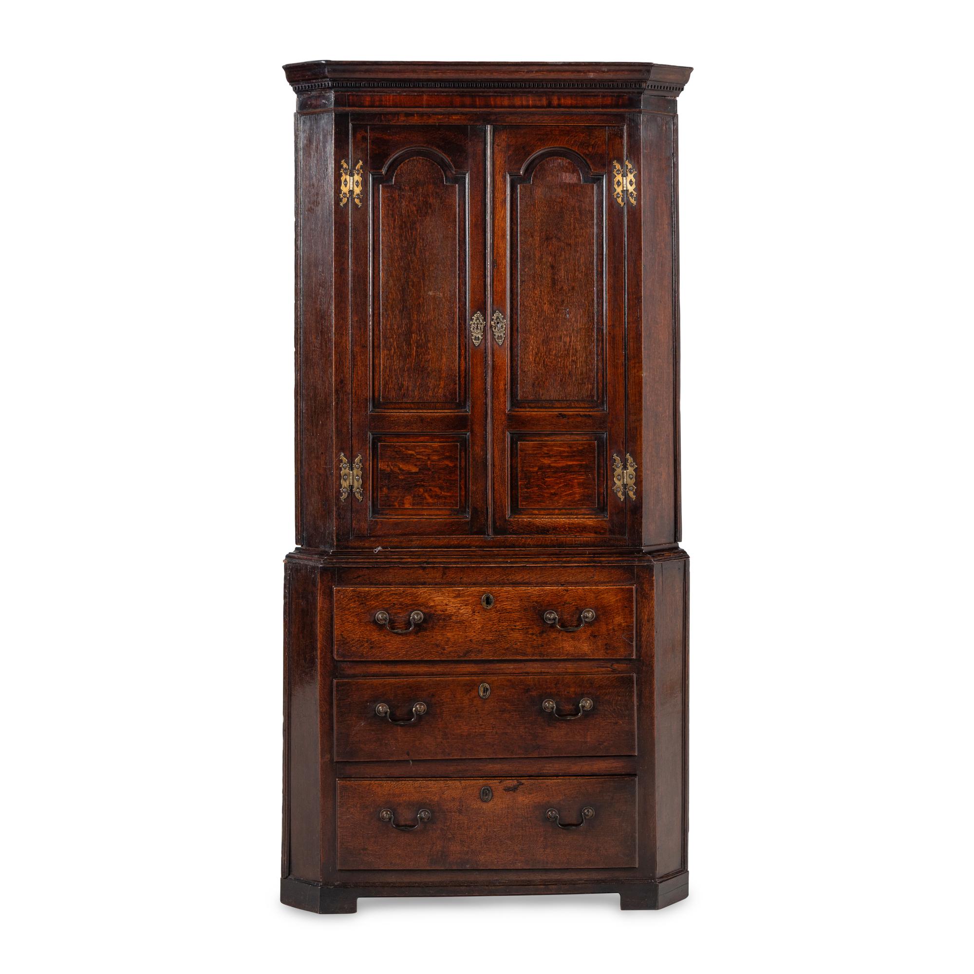 An English Oak Corner Cabinet