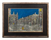 Whimsical Town Scene and Musicians