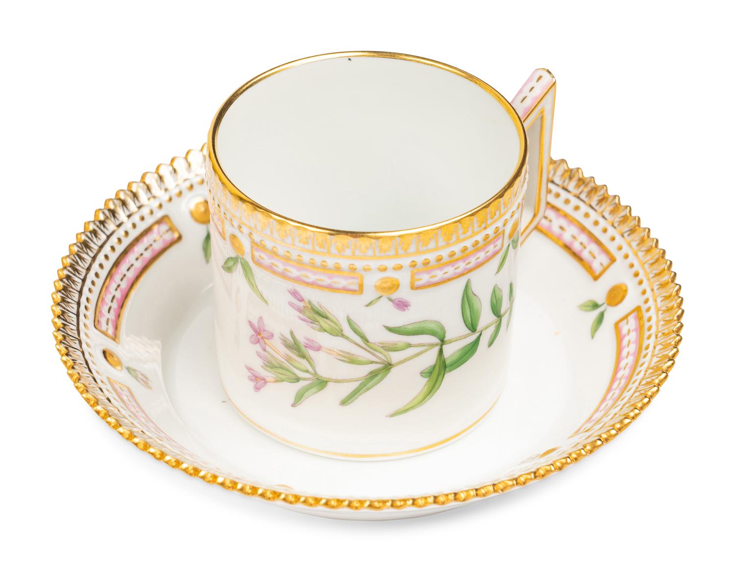 A Royal Copenhagen Flora Danica Porcelain Part Dinner Service