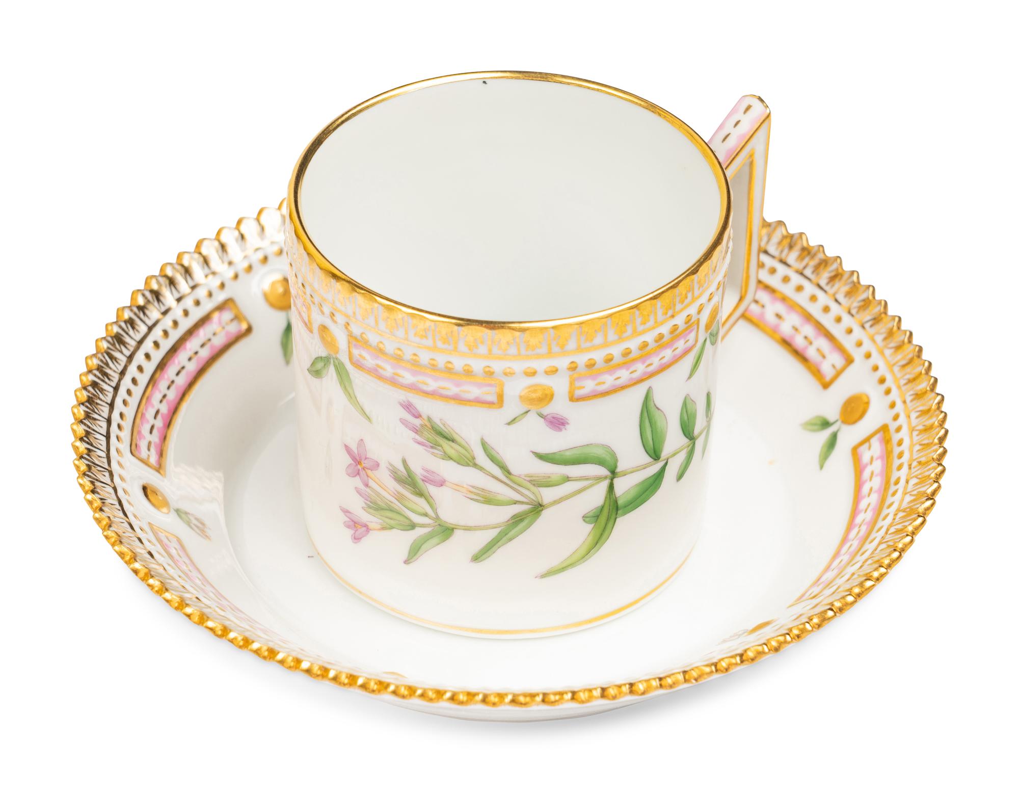 A Royal Copenhagen Flora Danica Porcelain Part Dinner Service